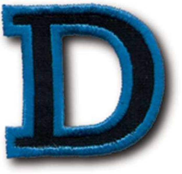 Picture of Athletic Letter D Machine Embroidery Design
