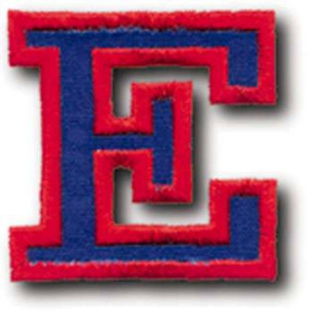 Picture of Athletic Letter E Machine Embroidery Design