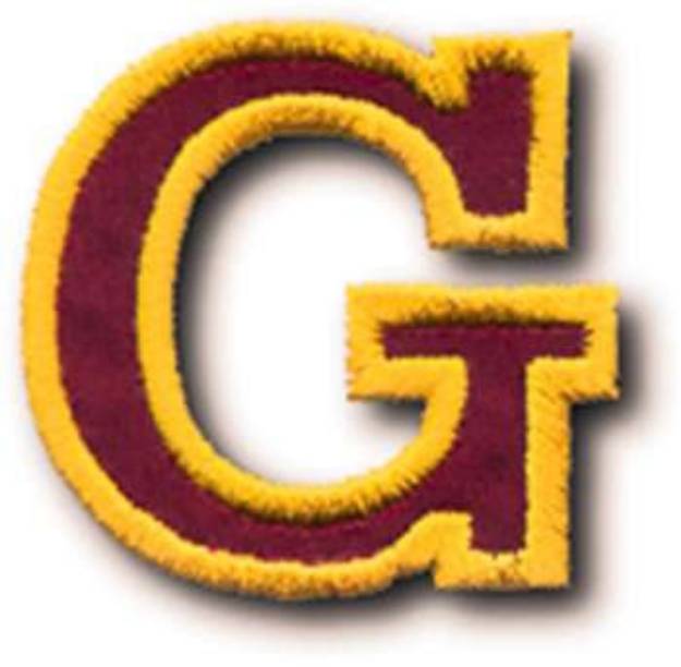 Picture of Athletic Letter G Machine Embroidery Design