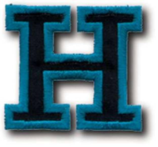 Picture of Athletic Letter H Machine Embroidery Design