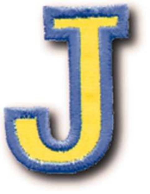 Picture of Athletic Letter J Machine Embroidery Design