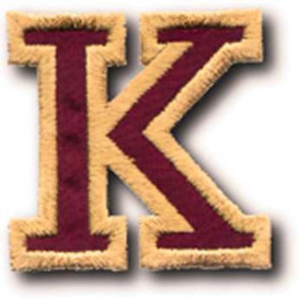 Picture of Athletic Letter K Machine Embroidery Design