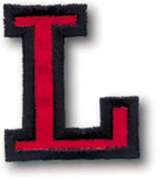 Picture of Athletic Letter L Machine Embroidery Design