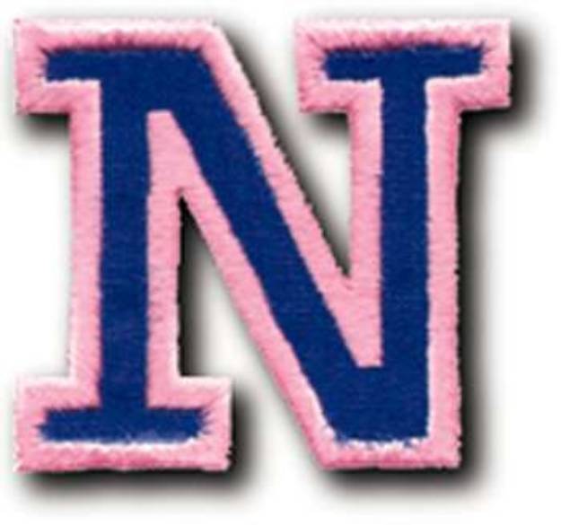 Picture of Athletic Letter N Machine Embroidery Design