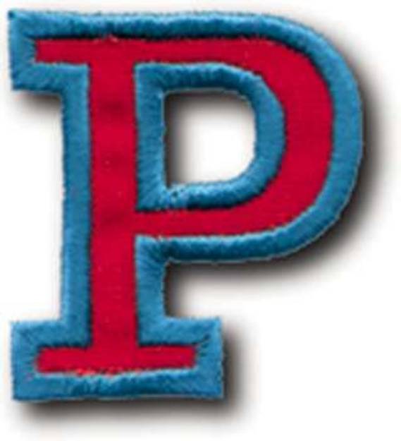Picture of Athletic Letter P Machine Embroidery Design