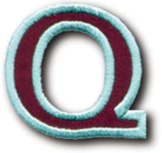 Picture of Athletic Letter Q Machine Embroidery Design