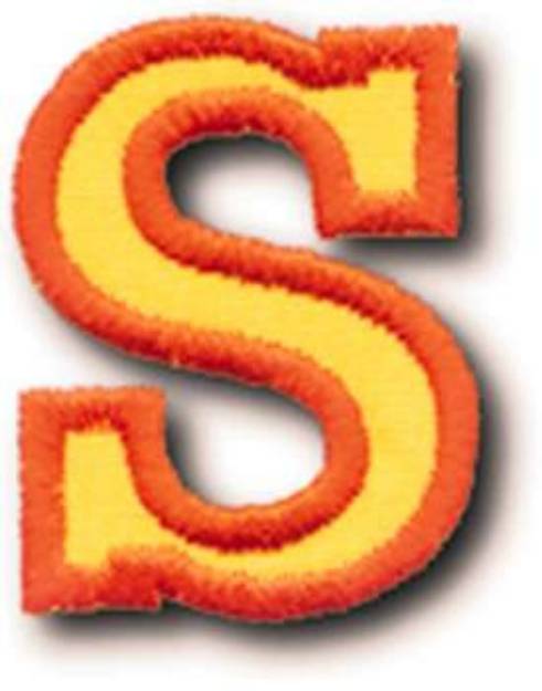 Picture of Athletic Letter S Machine Embroidery Design
