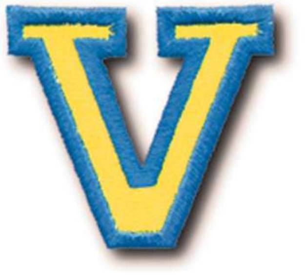 Picture of Athletic Letter V Machine Embroidery Design