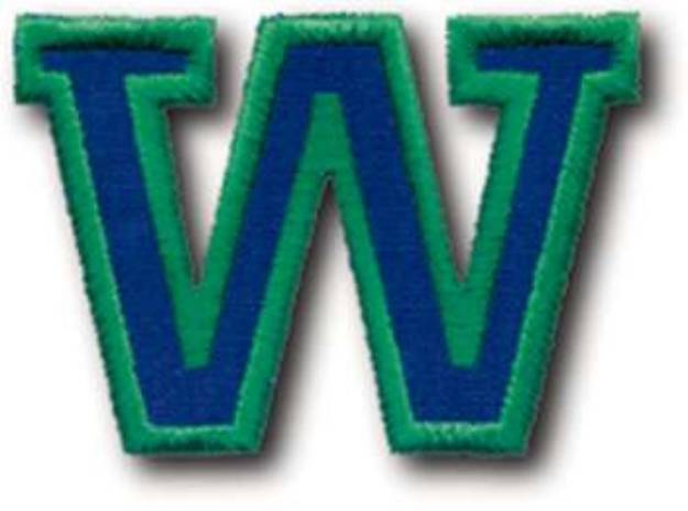 Picture of Athletic Letter W Machine Embroidery Design