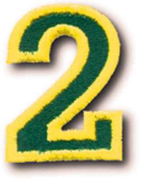Picture of Athletic Number 2 Machine Embroidery Design