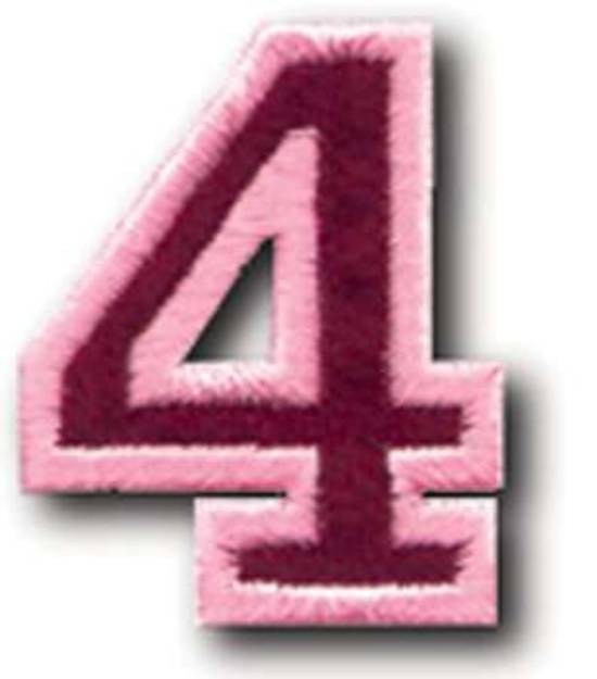 Picture of Athletic Number 4 Machine Embroidery Design