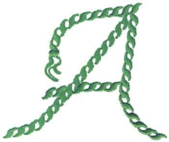 Rope Alphabet A Machine Embroidery Design