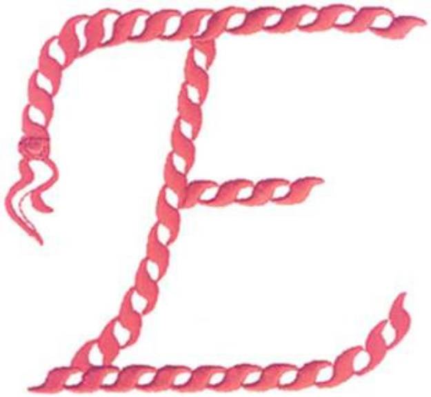 Picture of Rope Alphabet E Machine Embroidery Design