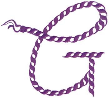 Rope Alphabet G Machine Embroidery Design