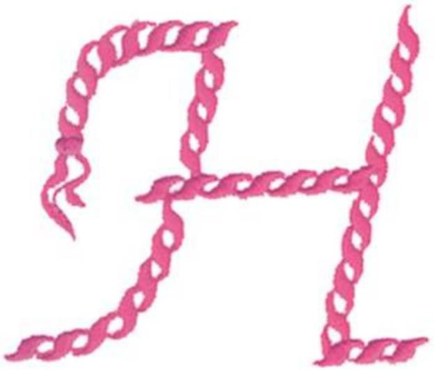 Picture of Rope Alphabet H Machine Embroidery Design