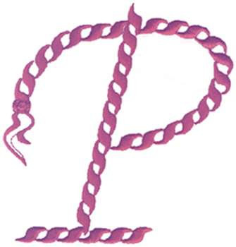 Rope Alphabet P Machine Embroidery Design