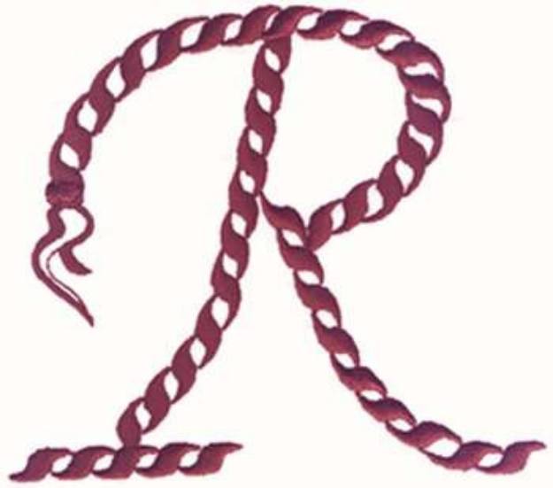 Picture of Rope Alphabet R Machine Embroidery Design