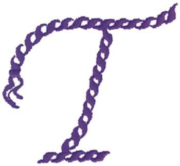 Rope Alphabet T Machine Embroidery Design