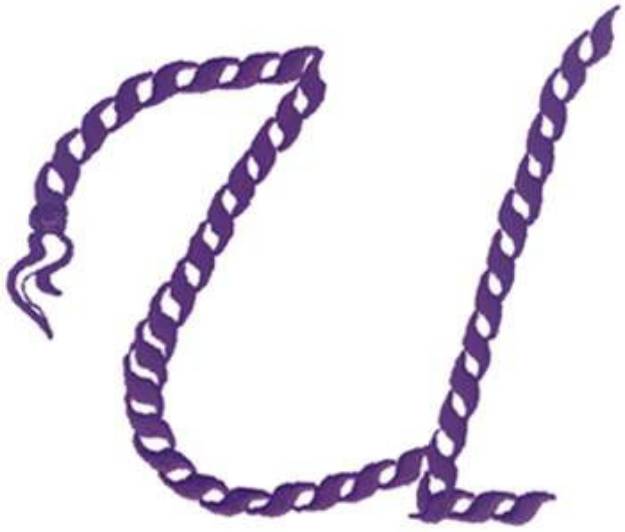 Picture of Rope Alphabet U Machine Embroidery Design