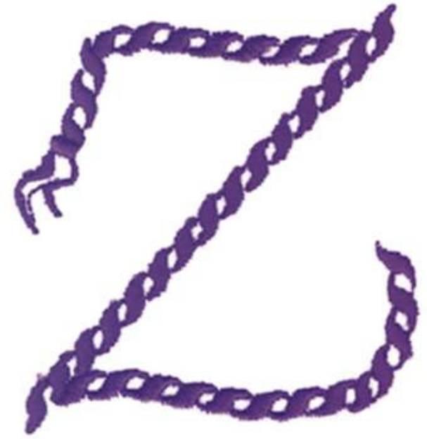 Picture of Rope Alphabet Z Machine Embroidery Design