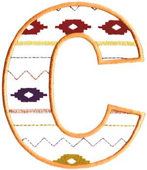 Southwest Letter C Machine Embroidery Design