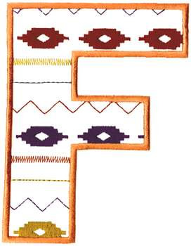 Southwest Letter F Machine Embroidery Design