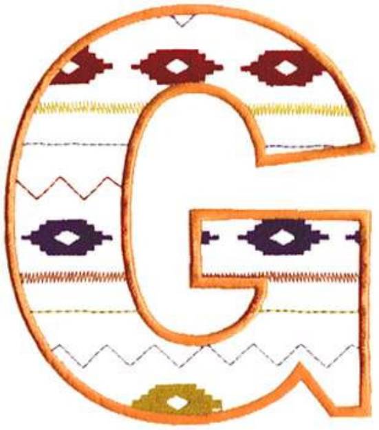 Picture of Southwest Letter G Machine Embroidery Design