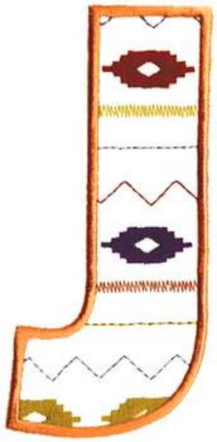 Picture of Southwest Letter J Machine Embroidery Design