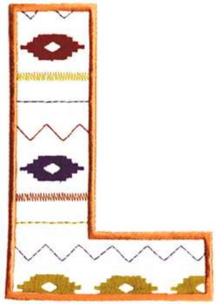 Picture of Southwest Letter L Machine Embroidery Design