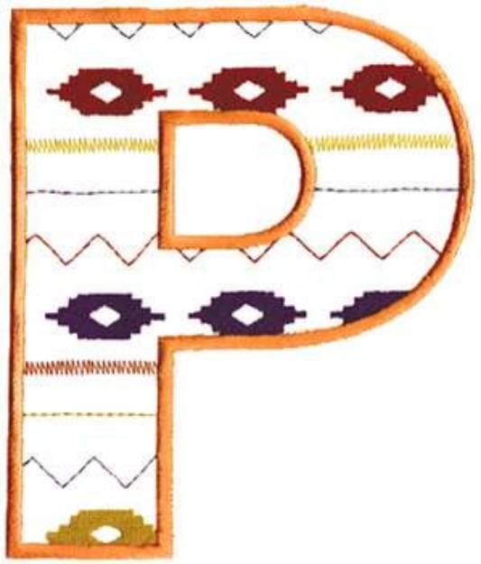 Picture of Southwest Letter P Machine Embroidery Design