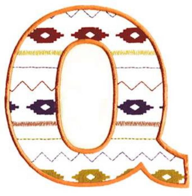 Picture of Southwest Letter Q Machine Embroidery Design