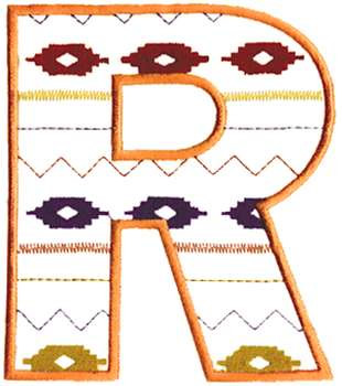 Southwest Letter R Machine Embroidery Design