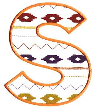 Southwest Letter S Machine Embroidery Design