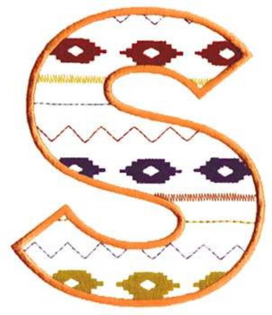 Picture of Southwest Letter S Machine Embroidery Design