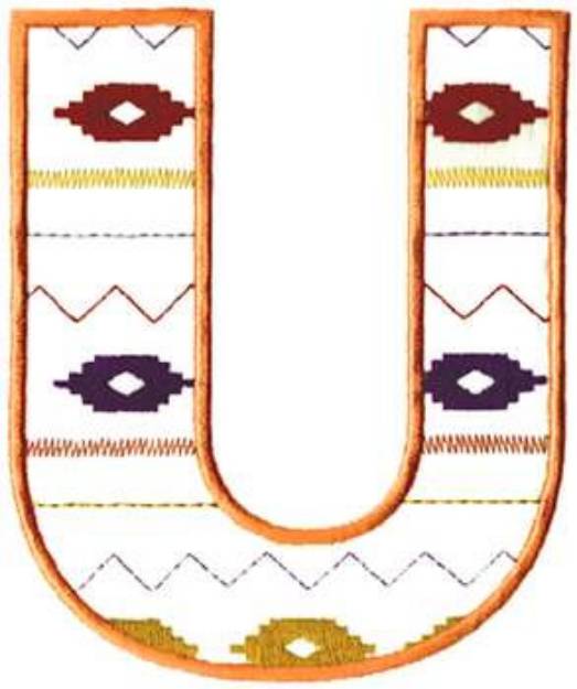 Picture of Southwest Letter U Machine Embroidery Design