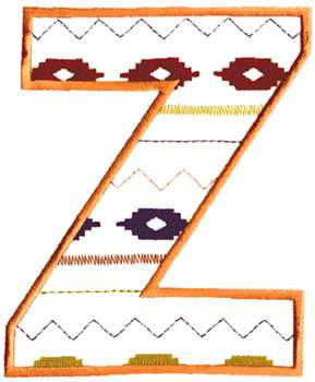 Southwest Letter Z Machine Embroidery Design