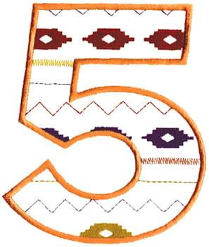 Southwest Number 5 Machine Embroidery Design