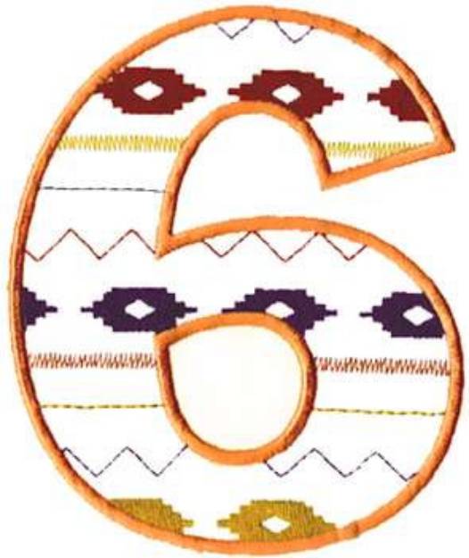 Picture of Southwest Number 6 Machine Embroidery Design