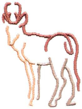 Antelope Outline Machine Embroidery Design