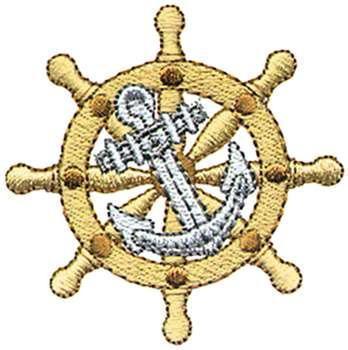 Wheel With Anchor Machine Embroidery Design