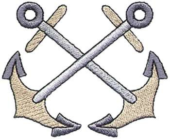 Crossed Anchors Machine Embroidery Design
