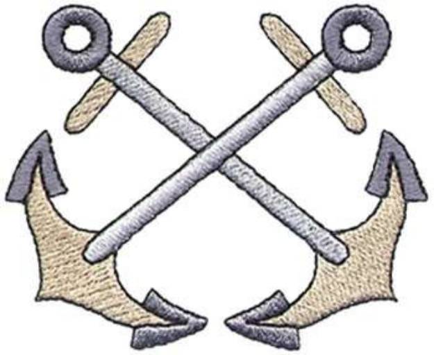 Picture of Crossed Anchors Machine Embroidery Design