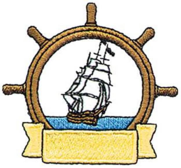 Picture of Ship In Wheel Machine Embroidery Design