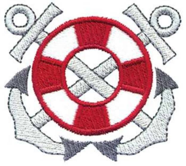 Picture of Anchors And Preserver Machine Embroidery Design