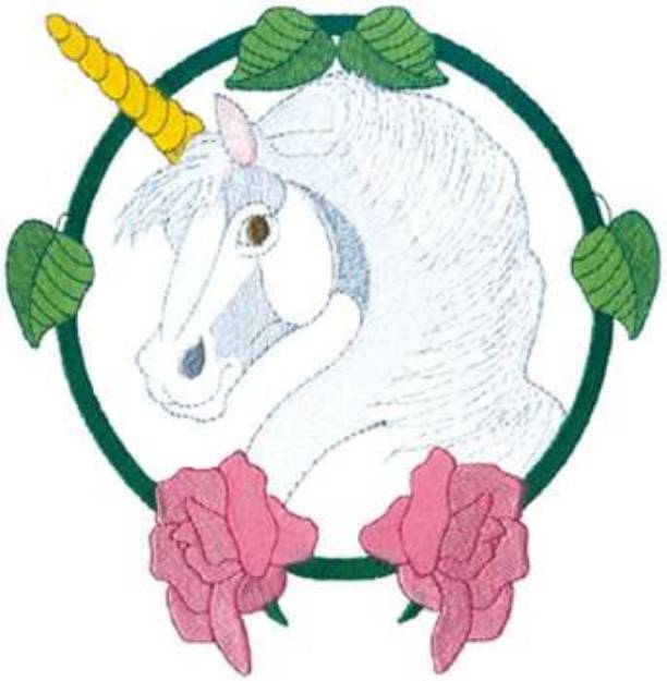 Picture of Unicorn And Roses Machine Embroidery Design