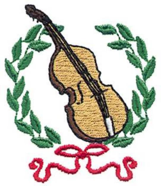 Picture of Laurel Wreath Violin Machine Embroidery Design