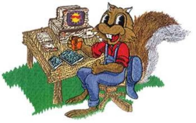 Picture of Computer Squirrel Machine Embroidery Design