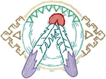 Feather Motif Machine Embroidery Design