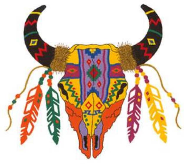 Picture of Painted Skull Machine Embroidery Design