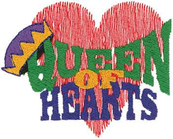 Queen Of Hearts Machine Embroidery Design